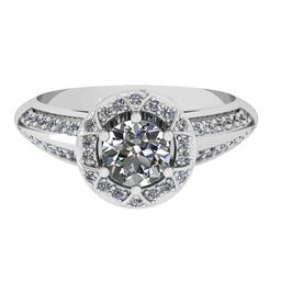 1.15 Ctw SI2/I1 Diamond 10k White Gold Engagement Halo Ring