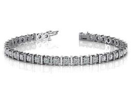 14K WHITE GOLD .50 CTW G-H SI2/SI3 CLASSIC ILLUSION DIAMOND TENNIS BRACELET