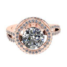 3.28 Ctw SI2/I1 Diamond 4k Rose Gold Engagement Ring