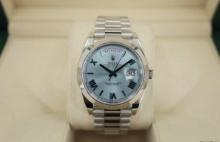 New Platinum 40mm DayDate 'Blue Dial' Rolex comes with Box & Papers