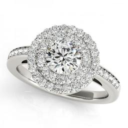 CERTIFIED PLATINUM 1.30 CTW J-K/VS-SI1 DIAMOND HALO ENGAGEMENT RING