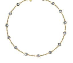 1.20 Ctw SI2/I1 Diamond 14K Yellow Gold Station Necklace