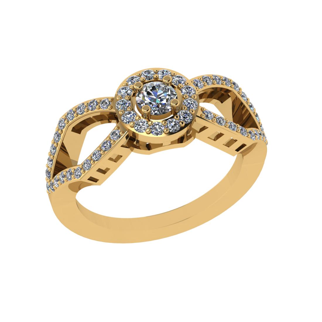 0.80 Ctw SI2/I1 Diamond 14K Yellow Gold Engagement Ring