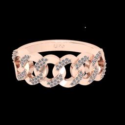 1.08 Ctw SI2//I1 Diamond 14 K Rose Gold Custer Band Ring