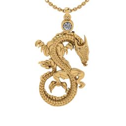 0.15 Ctw SI2/I1 Diamond 14K Yellow Gold Hip Hop theme Pendant Necklace