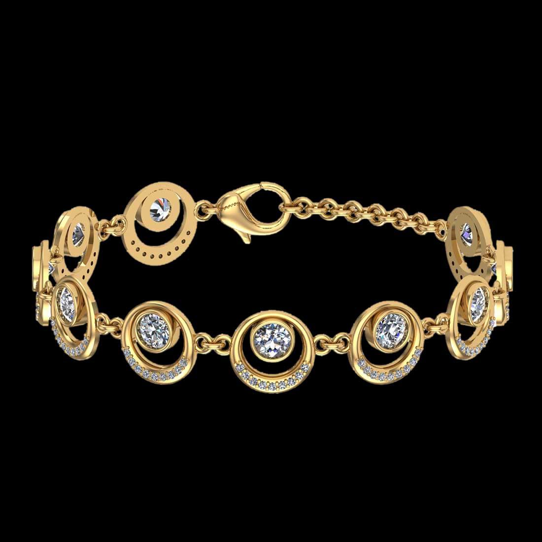 5.72 Ctw SI2/I1 Diamond 18K Yellow Gold Bracelet