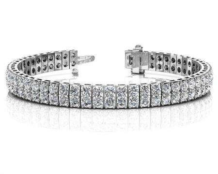 14K WHITE GOLD 4 CTW G-H I1/I2 TIMELESS TWO ROW DIAMOND TENNIS BRACELET