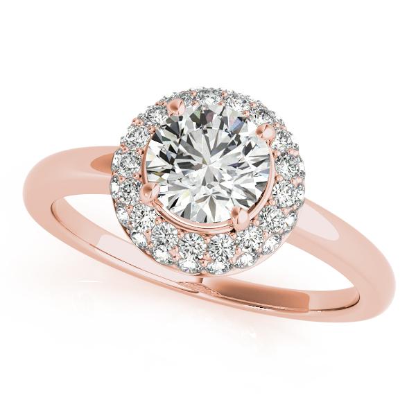 CERTIFIED 18K ROSE GOLD 1.45 CTW J-K/VS-SI1 DIAMOND HALO ENGAGEMENT RING