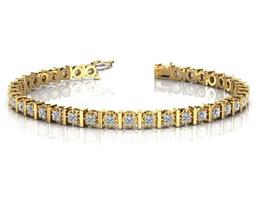 14K YELLOW GOLD .70 CTW G-H SI2/SI3 CLASSIC ILLUSION DIAMOND TENNIS BRACELET