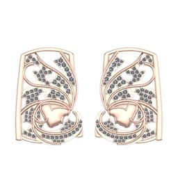 1.24 Ctw SI2/I1 Diamond 14K Rose Gold Antique style stud Earrings