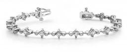 14KT WHITE GOLD 3 CTW G-H VS2/SI1 PRONG AND BEZEL SET DIAMOND BRACELET