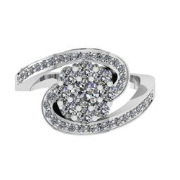 1.22 Ctw VS/SI1 Diamond Prong Set 14K White Gold Engagement Ring