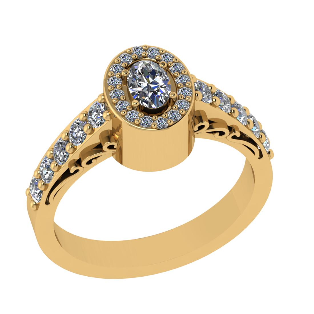 1.02 Ctw SI2/I1 Diamond 14K Yellow Gold Engagement Ring