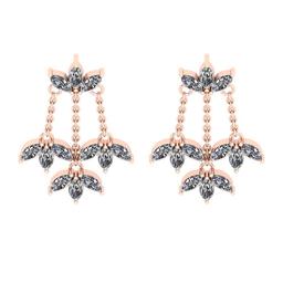 3.36 Ctw SI2/I1 Diamond 14K Rose Gold Antique style Earrings