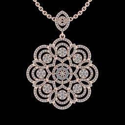 1.23 Ctw SI2/I1 Diamond 14K Rose Gold Pendant Necklace