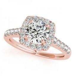 CERTIFIED 18K ROSE GOLD 1.17 CTW J-K/VS-SI1 DIAMOND HALO ENGAGEMENT RING