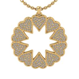 1.15 Ctw SI2/I1 Diamond 14K Yellow Gold Pendant Necklace