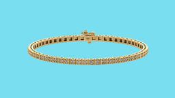 Certified 2.50 Ctw SI2/I1 Diamond Tennis Bracelet 14K Yellow Gold Gold