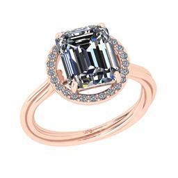 2.70 Ctw SI2/I1 Diamond 14K Rose Gold Engagement Halo Ring