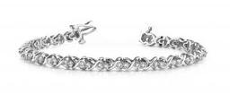 14KT WHITE GOLD 1 CTW G-H VS2/SI1 DOUBLE DIAMOND X LINK BRACELET