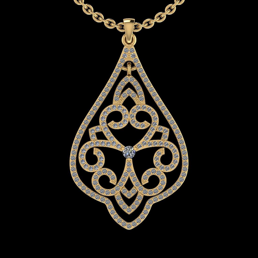 1.03 Ctw SI2/I1 Diamond 14K Yellow Gold Pendant Necklace