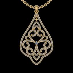 1.03 Ctw SI2/I1 Diamond 14K Yellow Gold Pendant Necklace