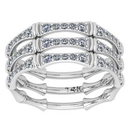 1.00 Ctw Si2/i1 Diamond 14K White Gold Men's Wedding Ring