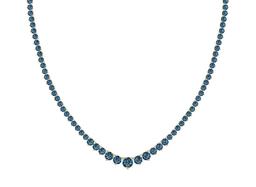 5.63 Ctw i2/i3 Treated Fancy Blue Diamond 14K Yellow Gold Necklace