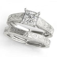 CERTIFIED 18KT WHITE GOLD 1.00 CTW J-K/VS-SI1 DIAMOND SOLITAIRE BRIDAL SET