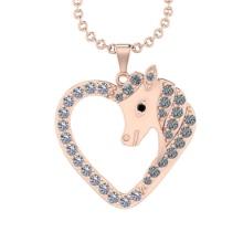 0.78 Ctw SI2/I1 Treated Fancy Black Diamond 14K Rose Gold Pendant Necklace