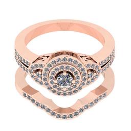 0.70 Ctw SI2/I1 Diamond Style 14K Rose Gold Engagement set Ring