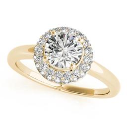 CERTIFIED 18K YELLOW GOLD 1.45 CTW J-K/VS-SI1 DIAMOND HALO ENGAGEMENT RING