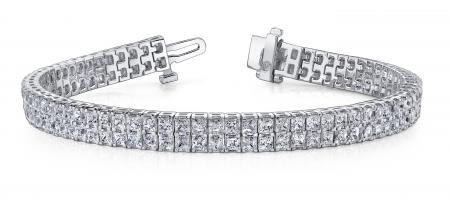 14KT WHITE GOLD 8 CTW G-H VS2/SI1 ENDLESS DREAMS PRINCESS CUT TENNIS BRACELET