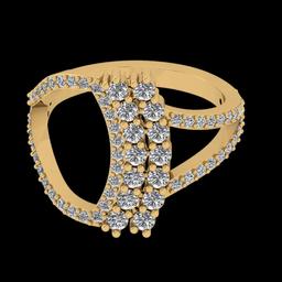 0.95 Ctw SI2/I1 Diamond 14K Yellow Gold Engagement Ring