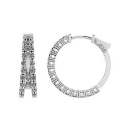 0.96 Ctw SI2/I1 Diamond Prong Set 14K White Gold Huggie Earrings