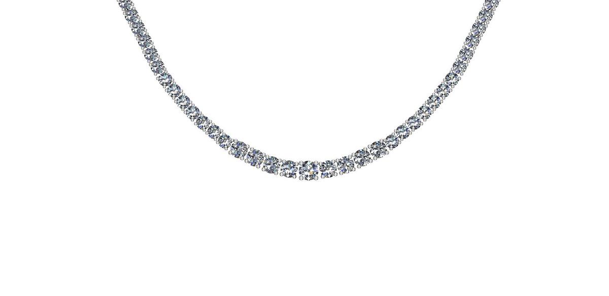 Certified 5.63 Ctw SI2/I1 Diamond 14K White Gold Necklace