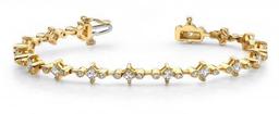 14KT YELLOW GOLD 3 CTW G-H VS2/SI1 PRONG AND BEZEL SET DIAMOND BRACELET