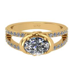 1.90 Ctw IGI Certificate Diamond Set 14K Yellow Gold Engagement Ring