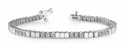 14KT WHITE GOLD 1 CTW G-H VS2/SI1 TRIPLE BEZEL DIAMOND BRACELET