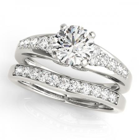 CERTIFIED 18KT WHITE GOLD 1.07 CTW J-K/VS-SI1 DIAMOND BRIDAL SET