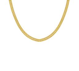 17.00 Ctw i2/i3 Treated Fancy Yellow Diamond 14K White Gold 2 Row Necklace