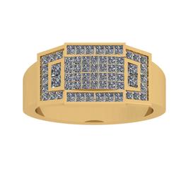 4.22 Ctw SI2/I1 Diamond 14K Yellow Gold Men's Band Ring