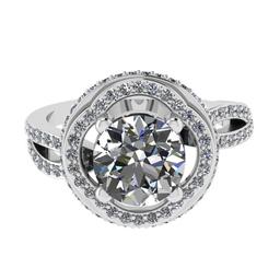 3.28 Ctw SI2/I1 Diamond 4k White Gold Engagement Ring