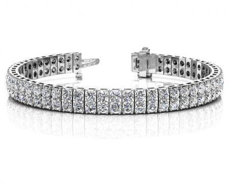 14KT WHITE GOLD 4 CTW G-H VS2/SI1 TIMELESS TWO ROW DIAMOND TENNIS BRACELET