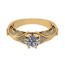 1.51 Ctw SI2/I1 Diamond Style 14K Yellow Gold Vintage Style Ring