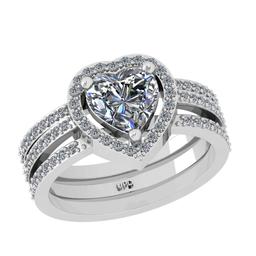 0.67 Ctw Diamond 14K White Gold Engagement Ring