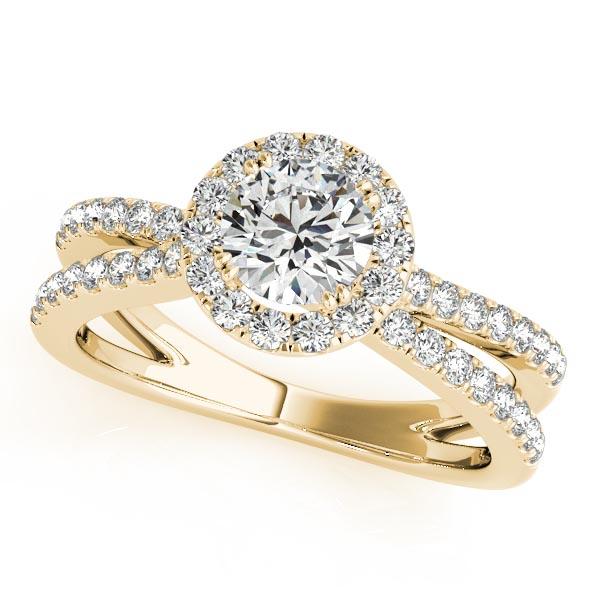 CERTIFIED 18K YELLOW GOLD 1.15 CTW J-K/VS-SI1 DIAMOND HALO ENGAGEMENT RING