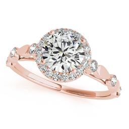 CERTIFIED 18K ROSE GOLD 1.56 CTW J-K/VS-SI1 DIAMOND HALO ENGAGEMENT RING