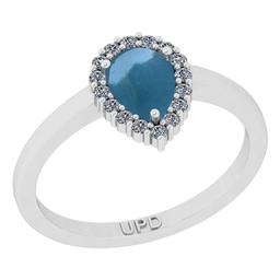 2.45 Ctw I2/I3 Aquamarine And Diamond 14K White Gold Engagement Ring