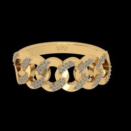 1.08 Ctw SI2//I1 Diamond 14 K Yellow Gold Custer Band Ring